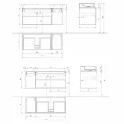 Mueble de baño suspendido de diseño con lavabo sobre encimera de estilo moderno - Pistillo Viadurini