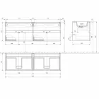 Mueble de baño con lavabo doble, diseño moderno suspendido en 4 acabados - Doblete Viadurini