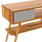 Mueble de baño gris de teca recuperada con cajón gris - Benoit Viadurini