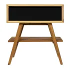 Mueble de Baño Moderno con Acabado en Madera y Sobre Grande Color Negro - Gatien Viadurini