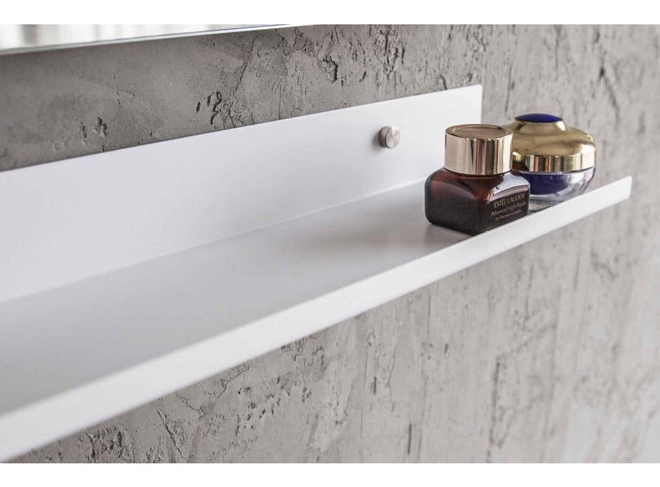 Mueble de baño suspendido moderno con estante para lavabo y espejo de diseño - Michele Viadurini