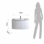 Mueble de baño suspendido moderno con estante para lavabo y espejo de diseño - Michele Viadurini