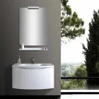 Mueble de baño suspendido moderno con estante para lavabo y espejo de diseño - Michele Viadurini