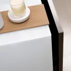 Mueble de baño suspendido de 100 cm en cristal templado de 8 mm y roble europeo - Excelsior Viadurini