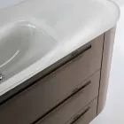 cajones montados en la pared del cuarto de baño 3 + 2 puertas de madera feliz, el fregadero integrado Viadurini