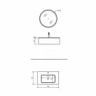 Mueble de baño suspendido con cajón y lavabo integrado y espejo redondo - Renga Viadurini