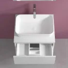 Mueble de baño suspendido con lavabo sobre encimera rectangular, diseño moderno - Dumbo Viadurini
