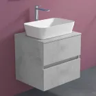 Mueble de baño suspendido con lavabo sobre encimera rectangular, diseño moderno - Dumbo Viadurini