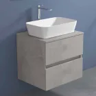 Mueble de baño suspendido con lavabo sobre encimera rectangular, diseño moderno - Dumbo Viadurini