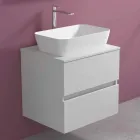 Mueble de baño suspendido con lavabo sobre encimera rectangular, diseño moderno - Dumbo Viadurini