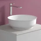 Mueble de baño suspendido con lavabo redondo sobre encimera, diseño moderno - Dumbo Viadurini