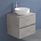Mueble de baño suspendido con lavabo redondo sobre encimera, diseño moderno - Dumbo Viadurini