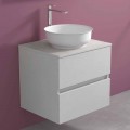 Mueble de baño suspendido con lavabo redondo sobre encimera, diseño moderno - Dumbo