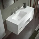 Mueble de Baño Suspendido y Lavabo Integrado, Diseño Moderno en 4 Acabados - Pistillo Viadurini