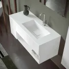 Mueble de Baño Suspendido y Lavabo Integrado, Diseño Moderno en 4 Acabados - Pistillo Viadurini