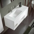 Mueble de Baño Suspendido con Lavabo Integrado, Diseño Moderno, 4 Acabados - Pistillo