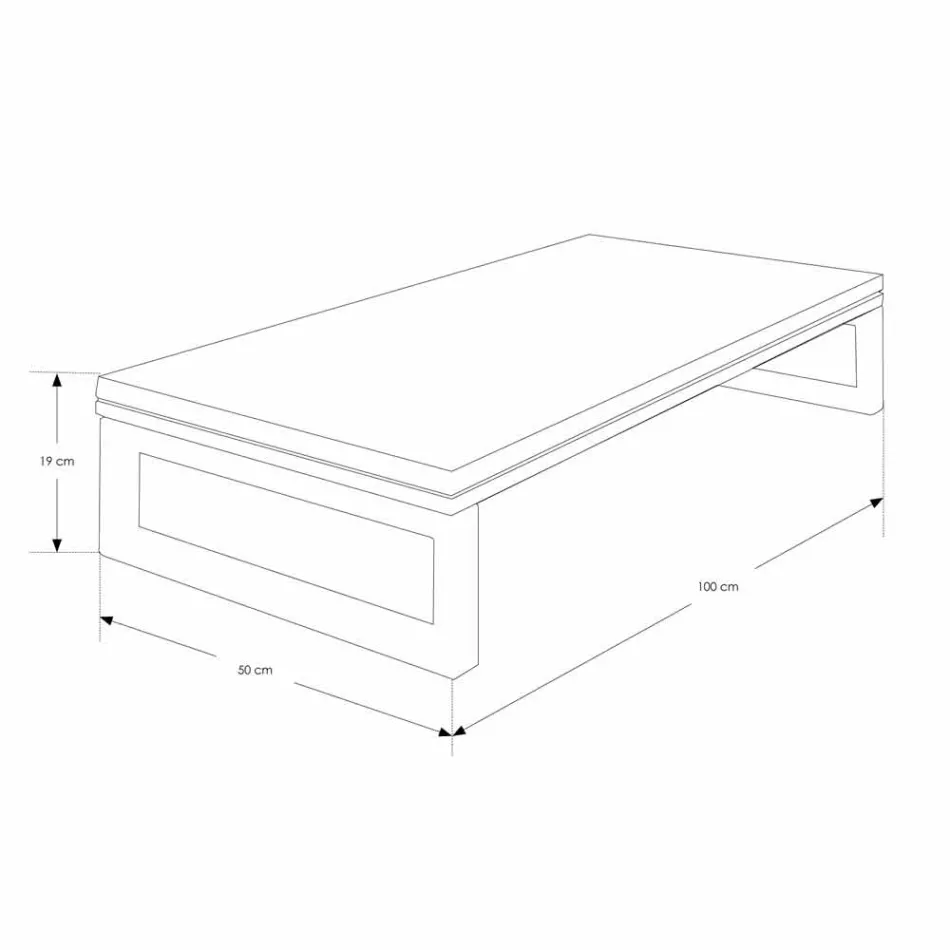 Mueble de baño suspendido en teca con toallero en Hi Macs® White - Saverno Viadurini
