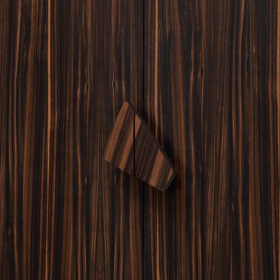 Grilli Zarafa Mueble bar de diseño con 2 puertas hecho en Italia en madera de ébano Viadurini