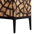 Grilli Zarafa Mueble bar de diseño con 2 puertas hecho en Italia en madera de ébano Viadurini