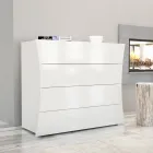 Cajón Móvil Blanco 4 Cajones Diseño en Madera Sostenible - Sabine Viadurini