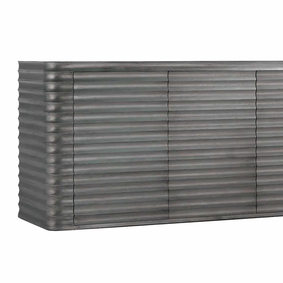 Armario con 4 puertas en diseño de madera moldeada, L230xP49 cm, Dana Viadurini