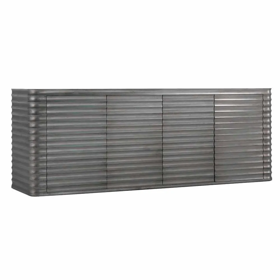 Armario con 4 puertas en diseño de madera moldeada, L230xP49 cm, Dana Viadurini