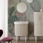 Gabinete con dos puertas y un estante con lavabo Made in Italy - Candy Viadurini