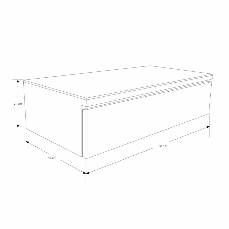 Consola de baño suspendida con estructura en teca natural - Rodolfo Viadurini