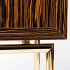 Contenedor con ruedas moderna con 4 puertas en ebony wood pulido Ada Viadurini