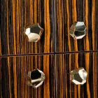 Contenedor con ruedas moderna con 4 puertas en ebony wood pulido Ada Viadurini