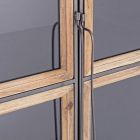 Aparador de diseño industrial en acero, madera y vidrio - Auguste Viadurini