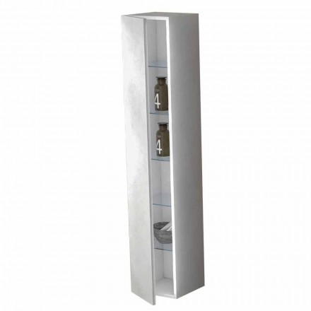 Mueble de baño columna 6 estantes con puerta en 4 acabados - Antanta Viadurini