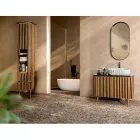 Mueble de baño columna de teca maciza y caoba - Plumeria Viadurini