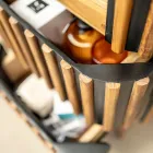 Mueble de baño columna de teca maciza y caoba - Plumeria Viadurini