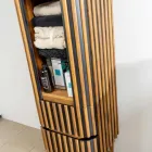 Mueble de baño columna de teca maciza y caoba - Plumeria Viadurini