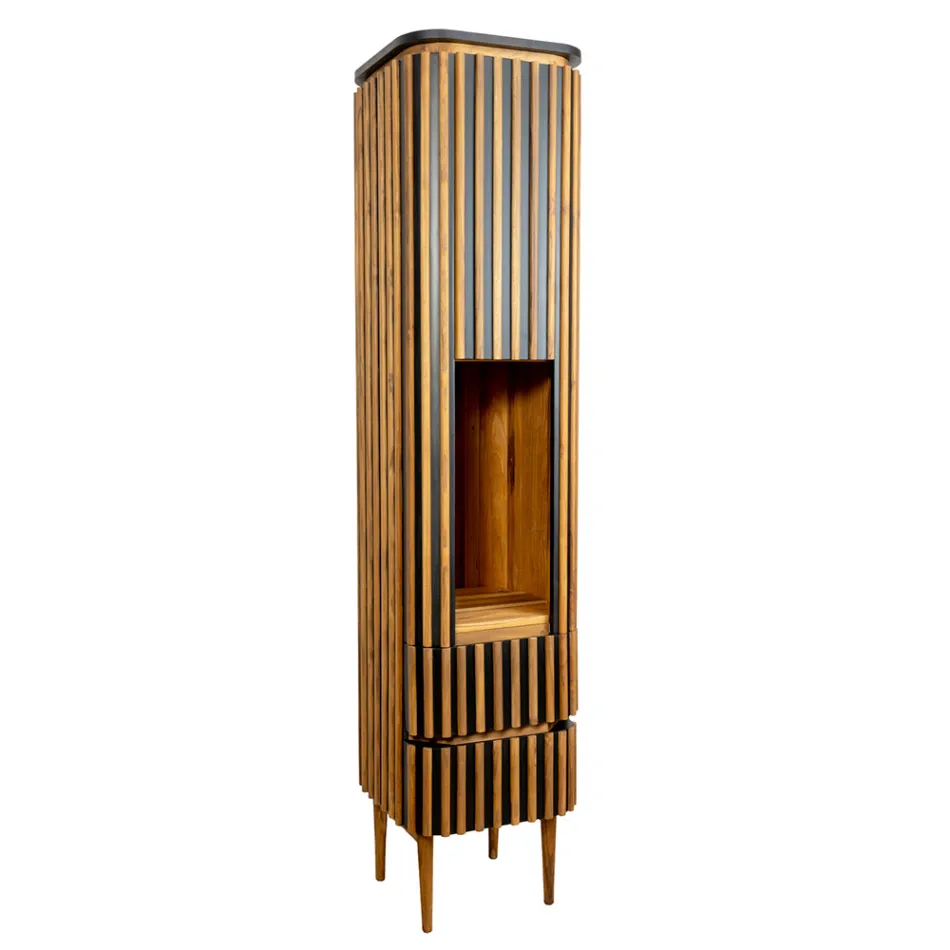 Mueble de baño columna de teca maciza y caoba - Plumeria Viadurini