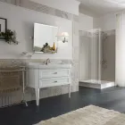 Mueble de Baño con Dos Cajones y Lavabo de Cerámica Made in Italy - Roma Viadurini