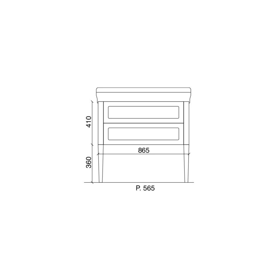 Mueble de Baño con Dos Cajones y Lavabo de Cerámica Made in Italy - Roma Viadurini