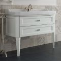 Mueble de Baño con Dos Cajones y Lavabo de Cerámica Made in Italy - Roma