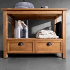 Mueble de baño independiente de teca con dos cajones - Frangipani Viadurini