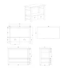 Mueble de baño independiente de teca con dos cajones - Frangipani Viadurini