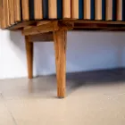 Mueble de baño hecho a mano de teca maciza y caoba - Heliconia Viadurini