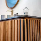 Mueble de baño hecho a mano de teca maciza y caoba - Heliconia Viadurini