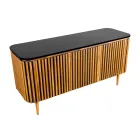 Mueble de baño hecho a mano de teca maciza y caoba - Heliconia Viadurini