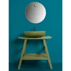 Mueble de baño moderno con estante verde y ganchos para toallas - Crina Viadurini