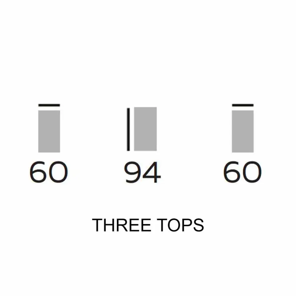 Mobiliario de Diseño en Madera con Estantes Redondos en Gres Made in Italy - Aspide Viadurini