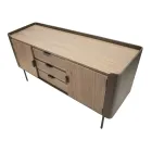 Mueble de madera de abeto y hierro gris con 3 cajones y 2 puertas - Cooper Viadurini