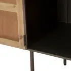 Mueble de madera de abeto y hierro gris con 3 cajones y 2 puertas - Cooper Viadurini