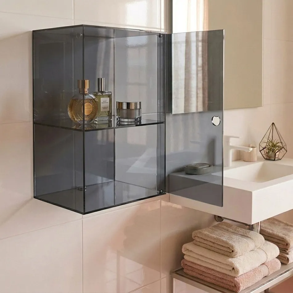 Armario de baño mural de plexiglás en 4 colores, fabricado en Italia - Ligea Viadurini
