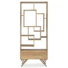 Librería para salón en madera de acacia y cajón Homemotion - Auriel Viadurini